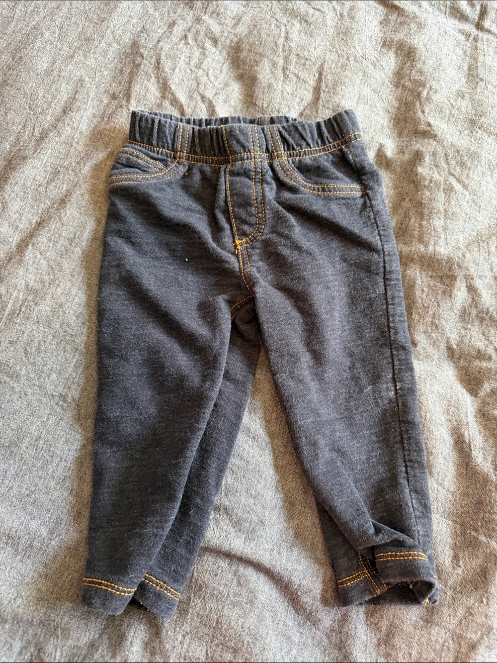 Carter's Black Leggings with Gold Contrast Stitching